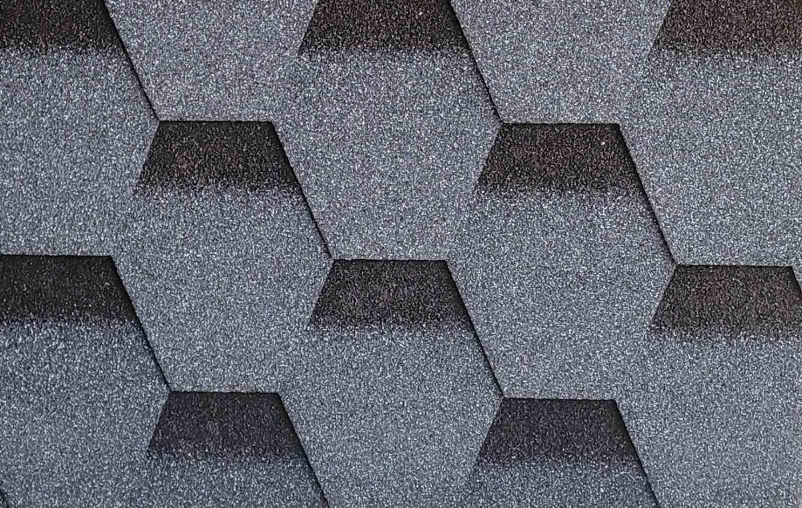 Бітумна черепиця SIM Hexagon сіра 1уп=2,52м2 