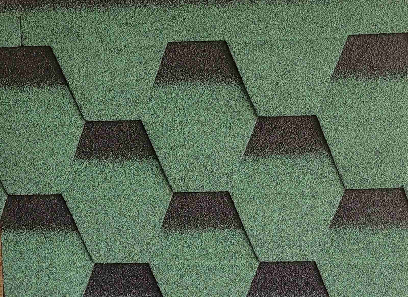 Бітумна черепиця SIM Hexagon зелена 1уп=2,52м2