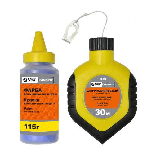 Шнур малярський (гумовий корп.) 30м + порошок червоний • 04-334