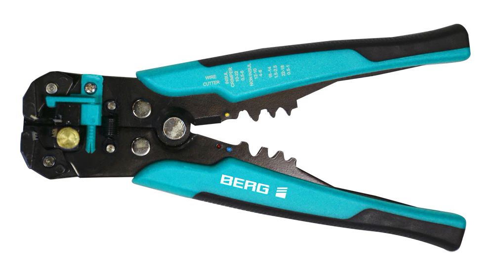 Автоматичні кліщі для сняття ізоляції та обжиму, 205 мм,Berg • 44-812