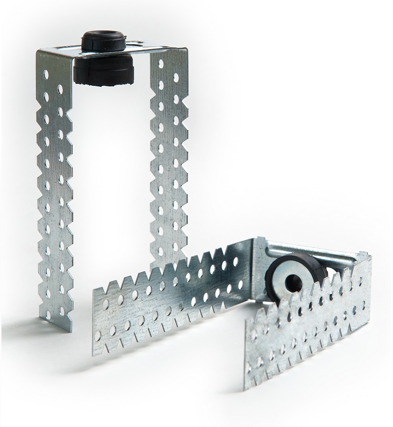 Звукоизоляционный крепеж Vibrofix Protector, c П-образным кронштейном 125х60