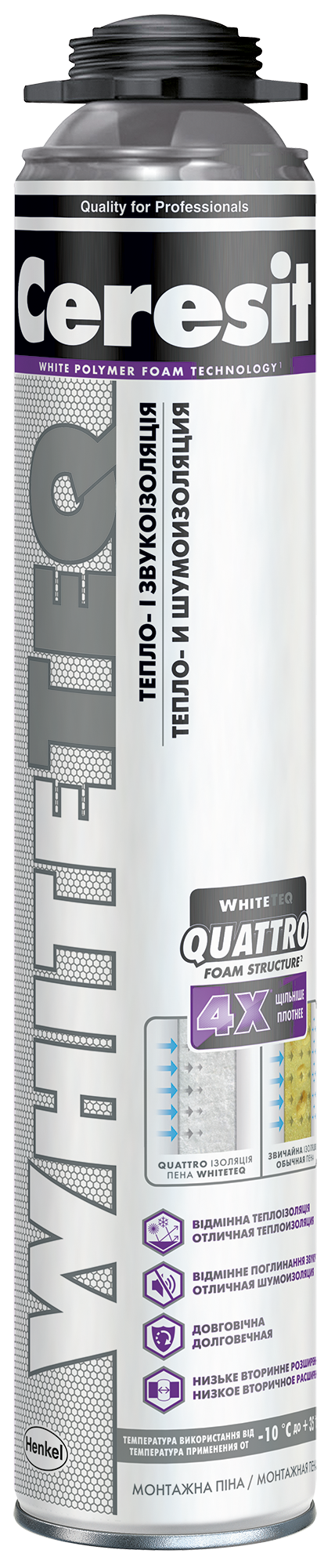 Піна Ceresit Pattex WhiteTeq 700мл (pro)