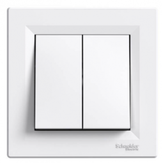 Вимикач 2 кл. білий ASFORA 0300121