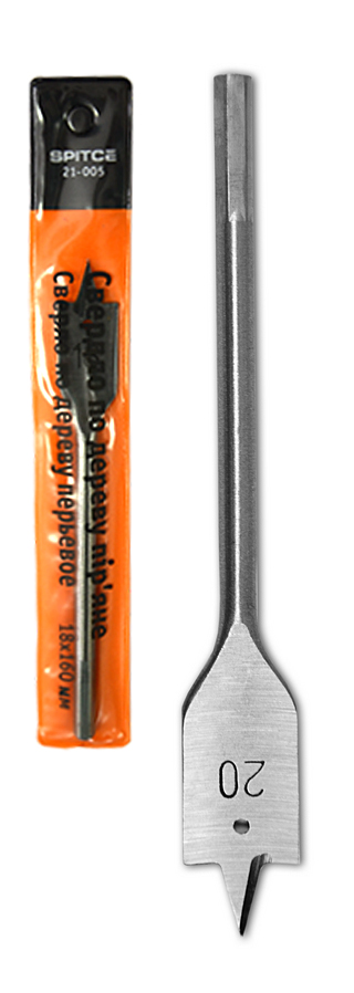 Свердло по дереву пір'яне 12х160мм, SPITCE (21-002)