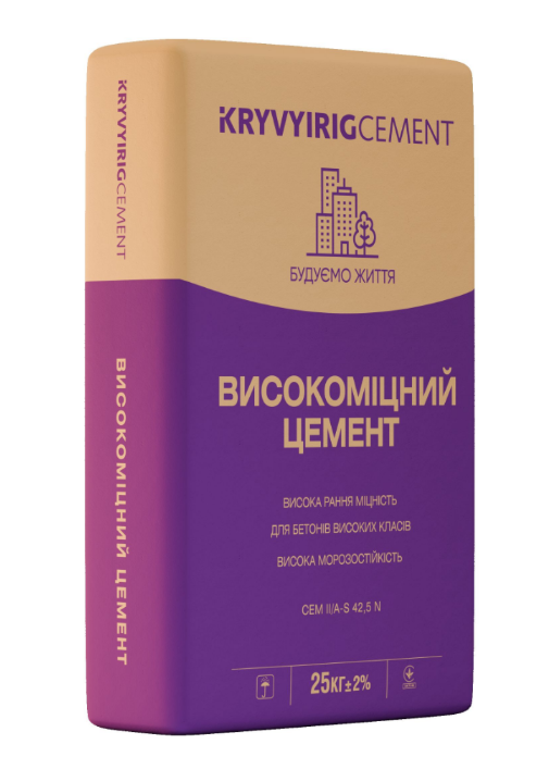Цемент CEM II/А-S 42,5 N тара 25 кг EU 500 500 ФІОЛЕТОВИЙ