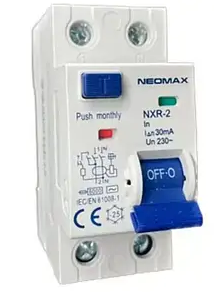 Диф.автомат 2Р (двополюсний) 16А 30мА АС 230V тип С NEOMAX