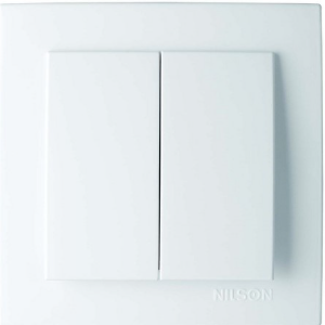 Вимикач 2-кл прихований (білий) Nilson Touran (12шт)