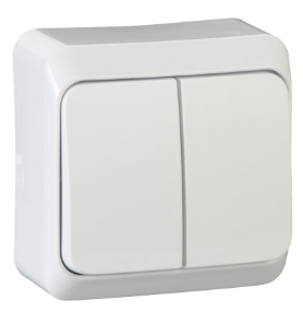 Вимикач 2-кл прихований білий тм 220
