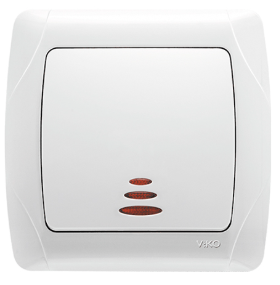 Вимикач 1-кл. з підсвічуванням Білий VI-KO CARMEN 90561019