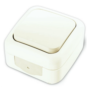 Вимикач 1-кл. зовнішній Palmiye Білий 90555401