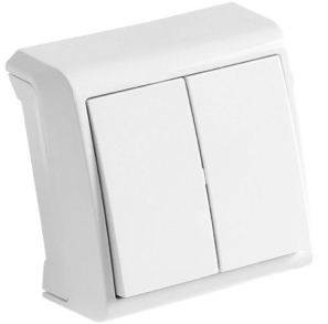 Вимикач 2-кл. зовнішній Vera Білий 90681002