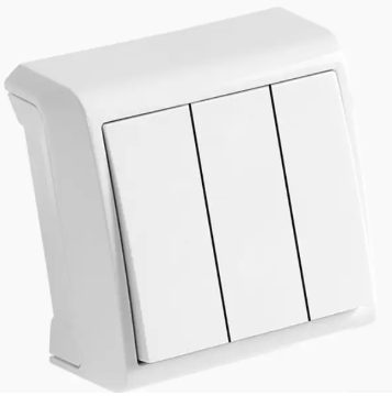 Вимикач 3-кл. зовнішній Vera Білий